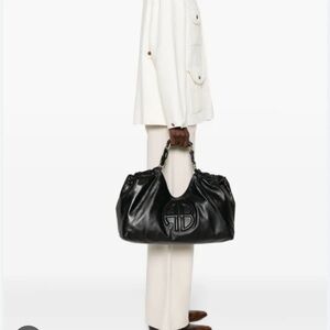 Anine Bing Black Kate Medium Shoulder Bag with Gold Chain Strap-Never Been Used!